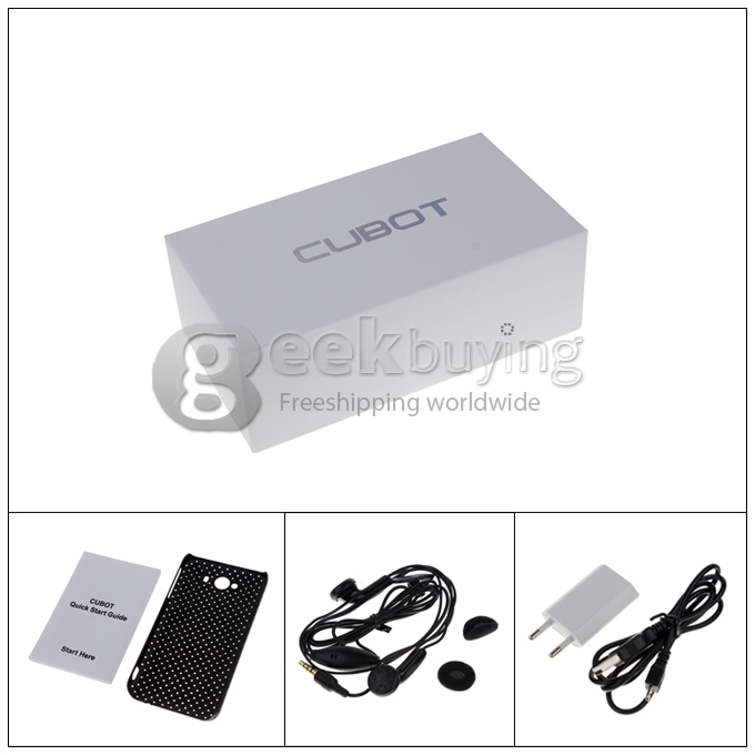 CUBOT GT72 4.0 Inch WVGA MTK6572 Dual Core 1.2GHz Smart Phone 2.0MP camera Android 4.2 OS GPS/WiFi with Free Case-White