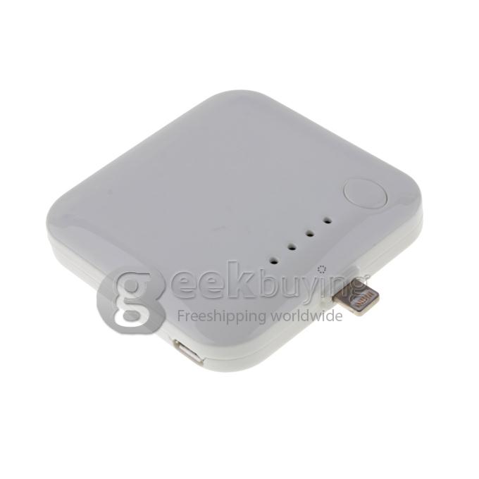Portable 2200mAh External Battery Portable Charger Power Bank for iPhone 5S 5C 5 / iPad Mini /iPad 4 - White