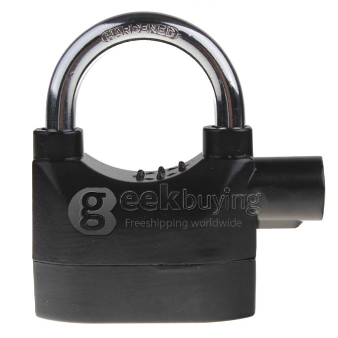 Metal Padlock Electronic Alarm Bike / Motorcycle / Doors Alarm Lock 110db Security Alarm System - Black