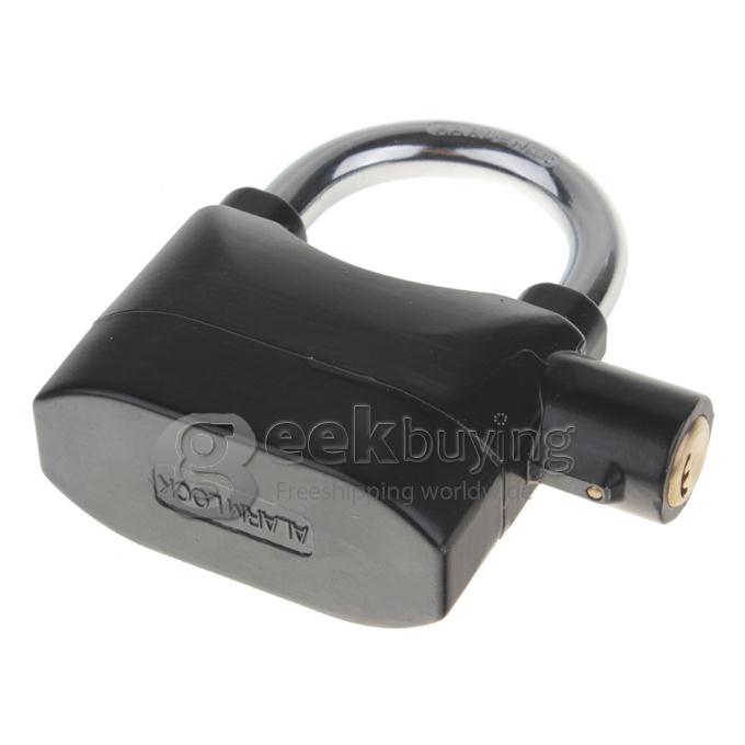 Metal Padlock Electronic Alarm Bike / Motorcycle / Doors Alarm Lock 110db Security Alarm System - Black