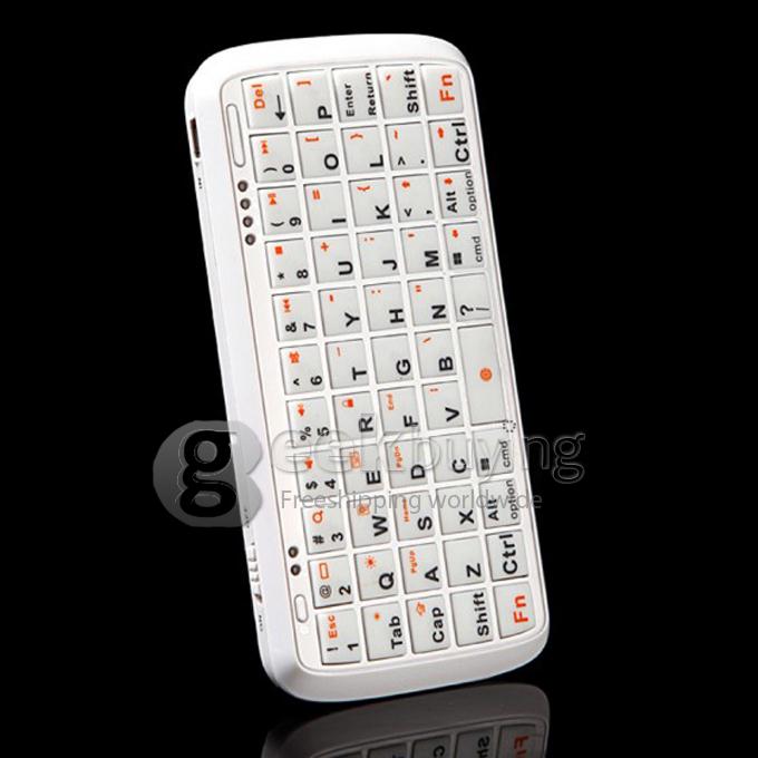 5000mAh Power Bank Charger with Mini Bluetooth Wireless Keyboard for iPad iPhone Tablet - White