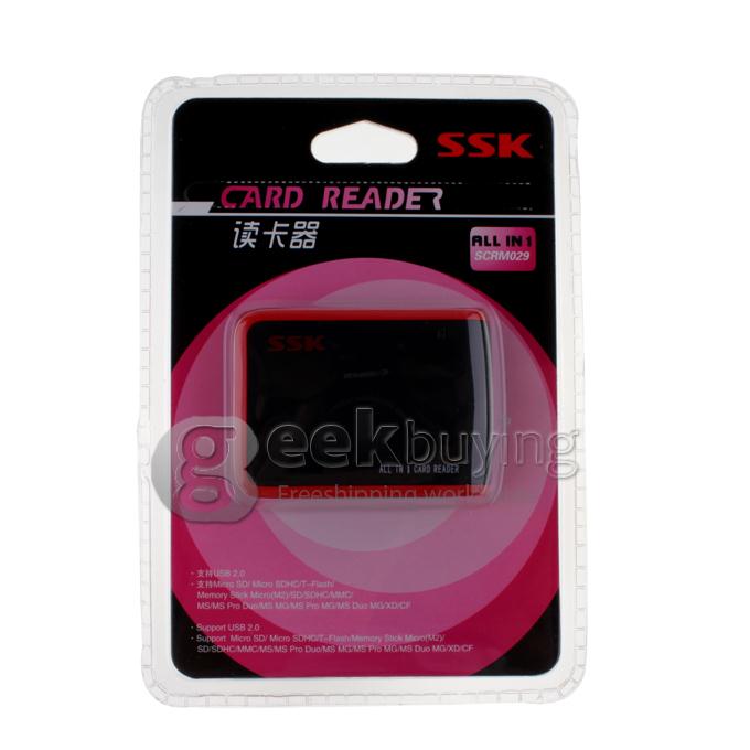 SSK SCRM029 ALL-IN-1 Card Reader - Black and Red
