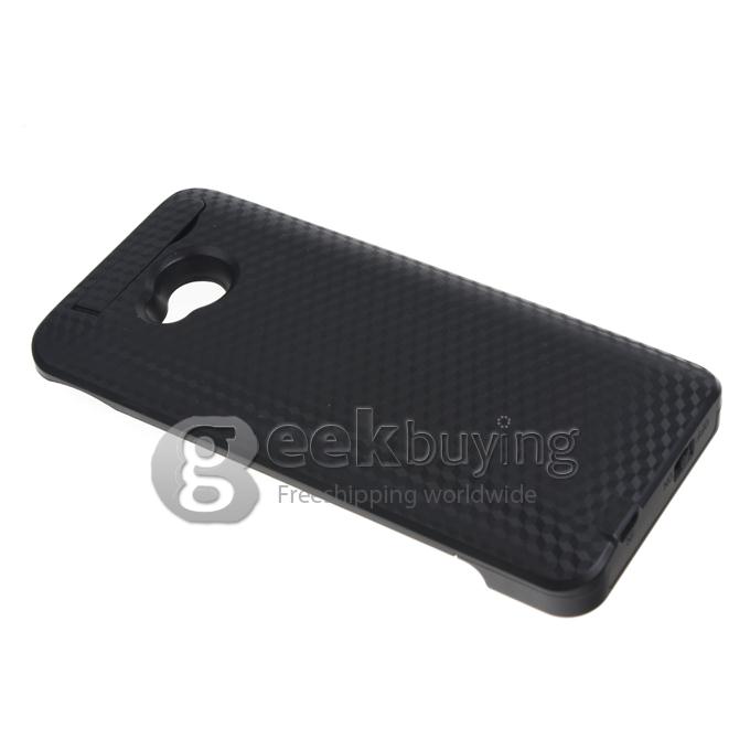 3800mAh External Power Bank Backup Battery Charger Stand Case for HTC One M7 - Black