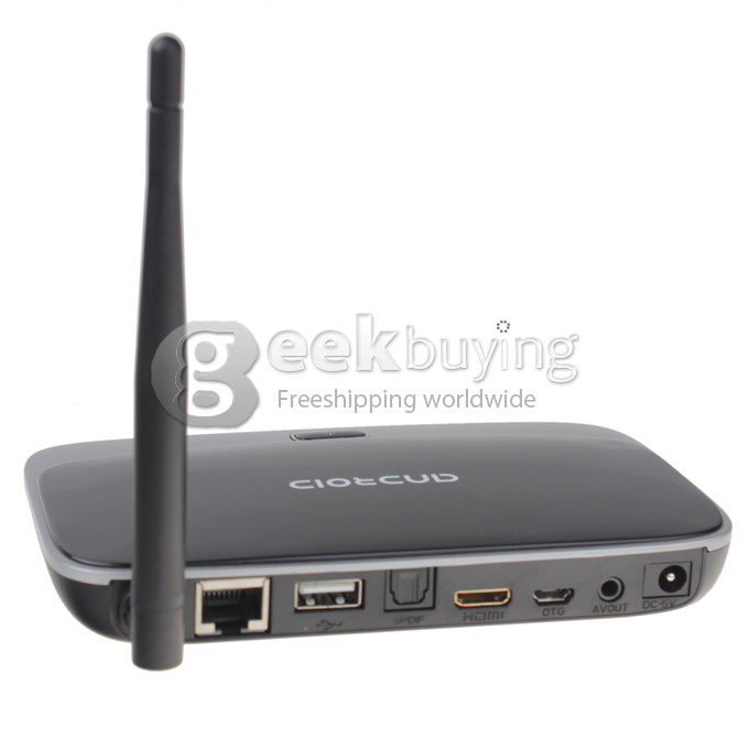 K-R42 Quad Core Google Android 4.2.2 RK3188T 28nm Cortex-A9 1.4Ghz Mini TV BOX HDMI HDD Player 2G/8G External Wifi Antenna Ethernet Port with IR Remote Controller-Black