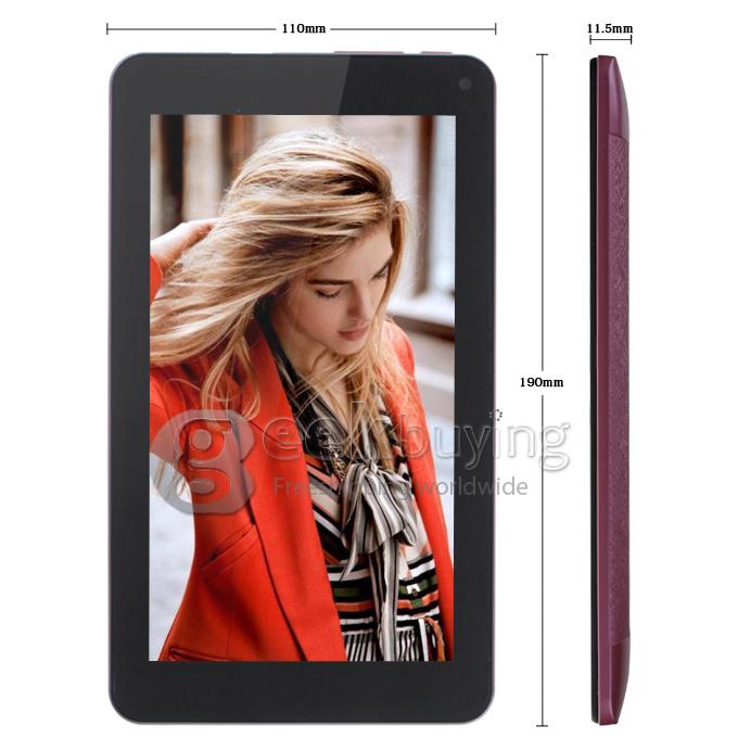 VIA V7 7 inch WM8880 Cortex-A9 Dual Core 1.5GHz Tablet PC Android 4.2 OS 512M/4G Dual Camera 1080P MID - Purple (V7 Series)