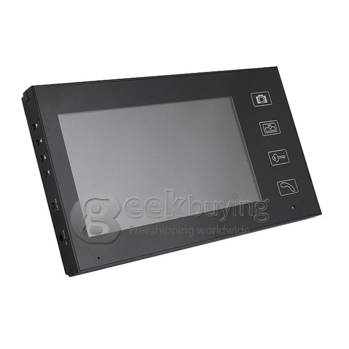 2.4GHz Wireless 2 x 7 TFT Doorbell Door Phone Intercom System(Calls, Intercom, Unlock, Monitor, Night Vision) - Black