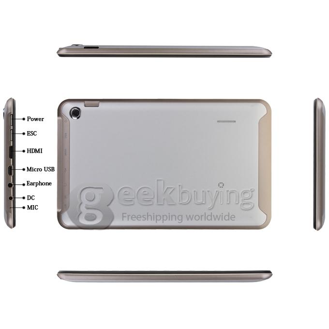 F40 7 inch Dual Core Cortex-A7 CPU Allwinner A20 1024×600 Capacitive Screen 1G/8G Dual Cameras Tablet PC - Silver