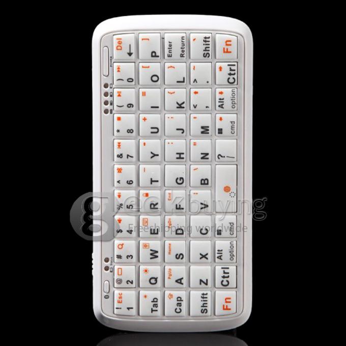 5000mAh Power Bank Charger with Mini Bluetooth Wireless Keyboard for iPad iPhone Tablet - White