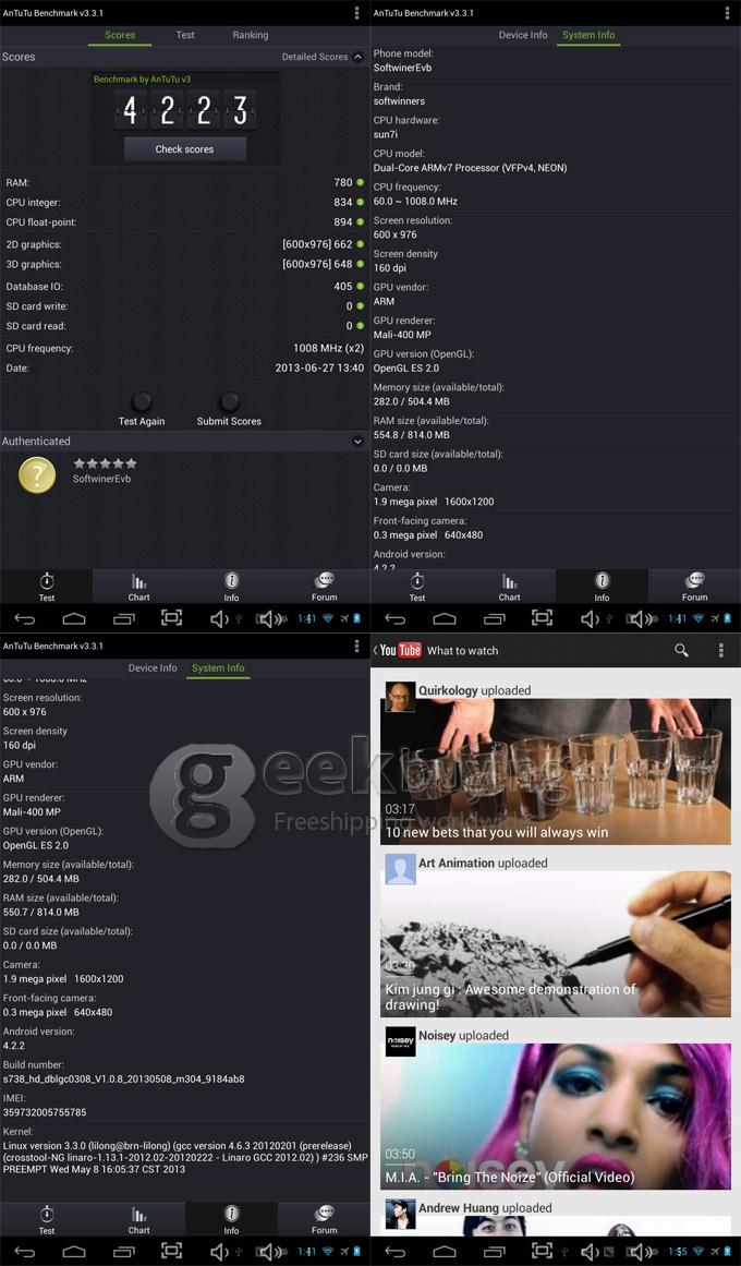 F40 7 inch Dual Core Cortex-A7 CPU Allwinner A20 1024×600 Capacitive Screen 1G/8G Dual Cameras Tablet PC - Silver