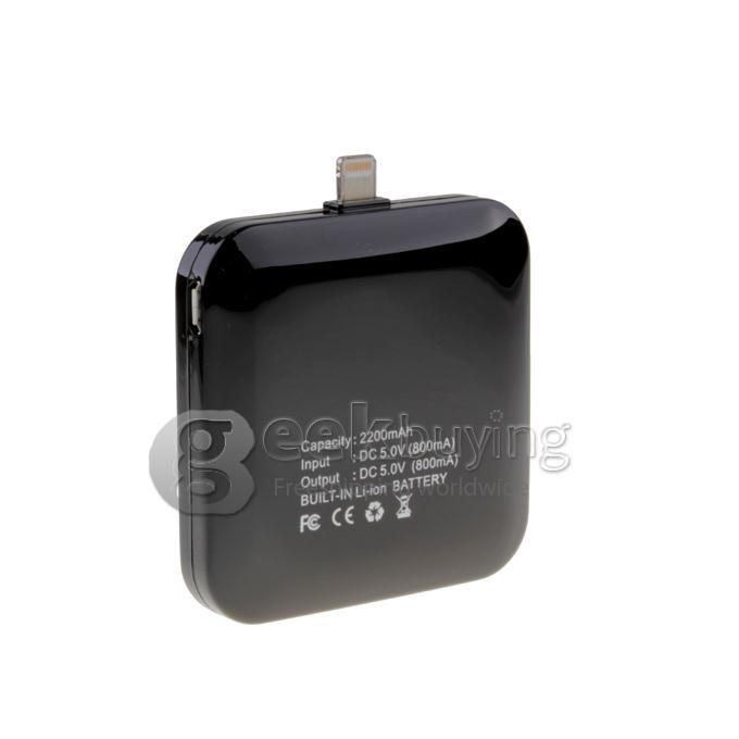 Portable 2200mAh External Battery Portable Charger Power Bank for iPhone 5S 5C 5 - Black