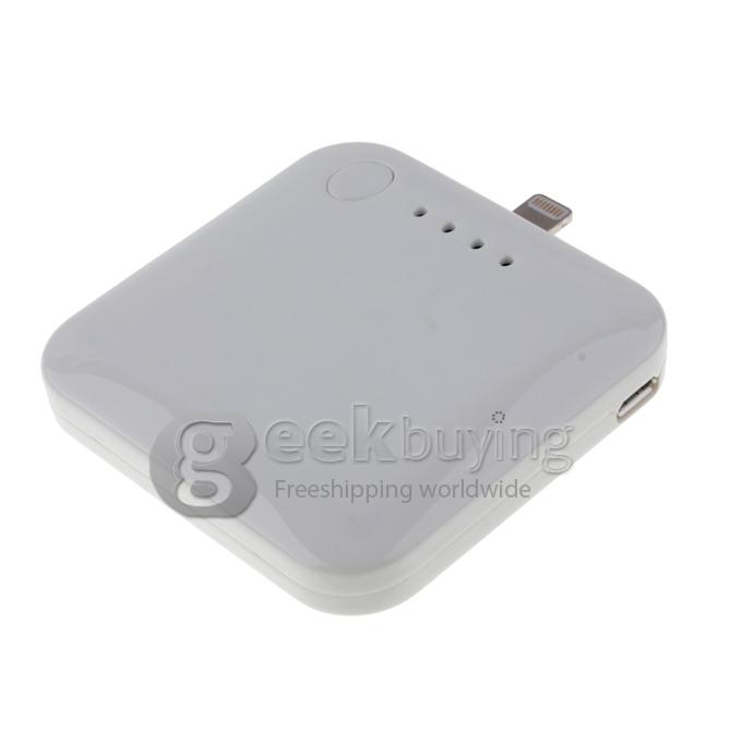 Portable 2200mAh External Battery Portable Charger Power Bank for iPhone 5S 5C 5 / iPad Mini /iPad 4 - White