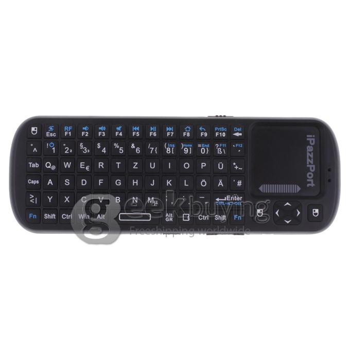 German IPazzPort KP-810-19 2.4G Mini Wireless QWERTZ Keyboard with Touchpad for Tablet / Mini PC / TV Box