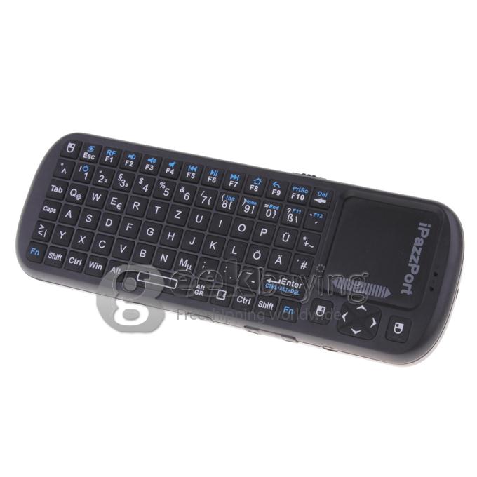 German IPazzPort KP-810-19 2.4G Mini Wireless QWERTZ Keyboard with Touchpad for Tablet / Mini PC / TV Box