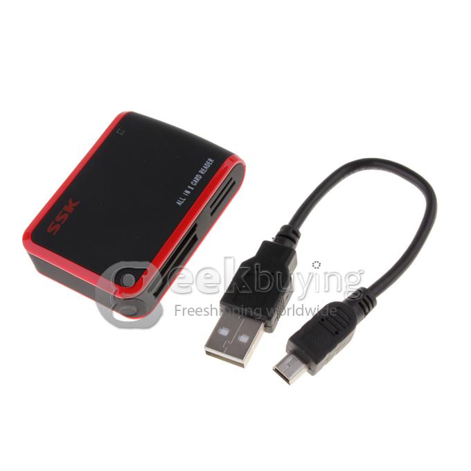 SSK SCRM029 ALL-IN-1 Card Reader - Black and Red