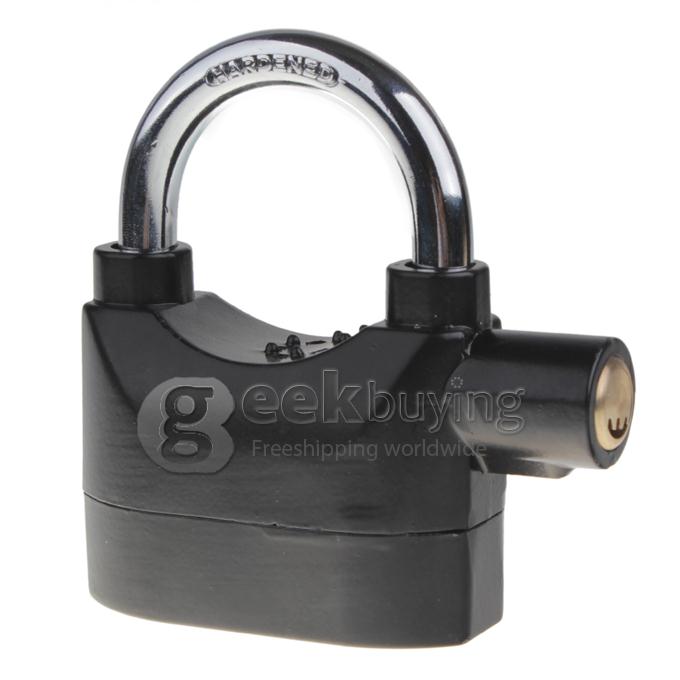 Metal Padlock Electronic Alarm Bike / Motorcycle / Doors Alarm Lock 110db Security Alarm System - Black