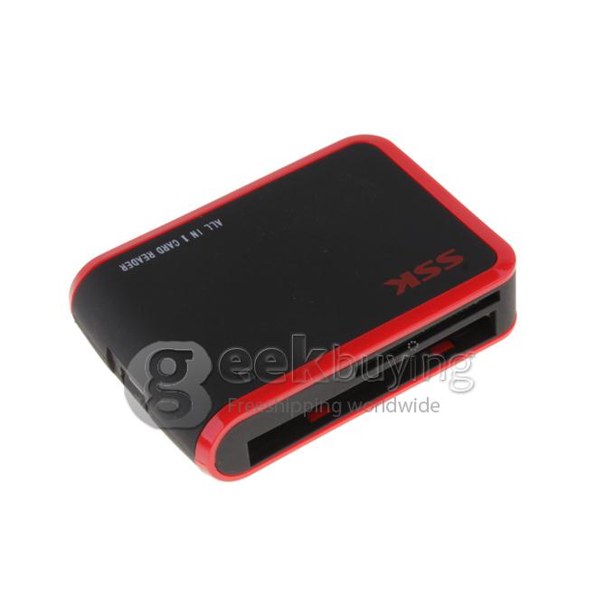 SSK SCRM029 ALL-IN-1 Card Reader - Black and Red