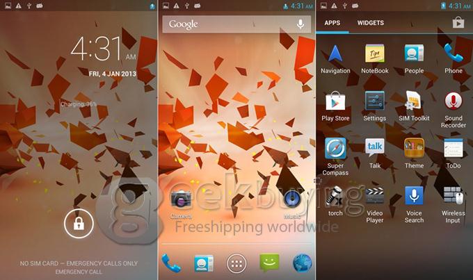 Bluebo B6000 5.7Inch IPS HD Screen MTK6589T Smart Phone 1GB RAM+8GB ROM 12.6MP Camera Android 4.2.1 3G/GPS - White