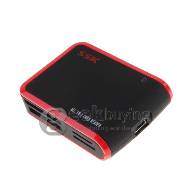 SSK SCRM029 ALL-IN-1 Card Reader - Black and Red