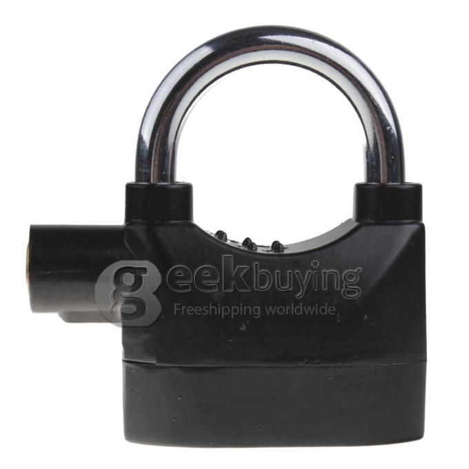 Metal Padlock Electronic Alarm Bike / Motorcycle / Doors Alarm Lock 110db Security Alarm System - Black