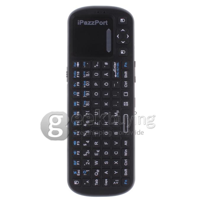 German IPazzPort KP-810-19 2.4G Mini Wireless QWERTZ Keyboard with Touchpad for Tablet / Mini PC / TV Box