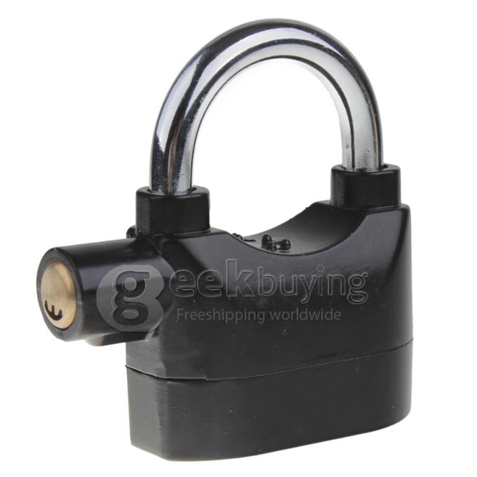 Metal Padlock Electronic Alarm Bike / Motorcycle / Doors Alarm Lock 110db Security Alarm System - Black