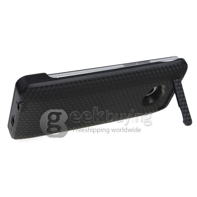 3800mAh External Power Bank Backup Battery Charger Stand Case for HTC One M7 - Black