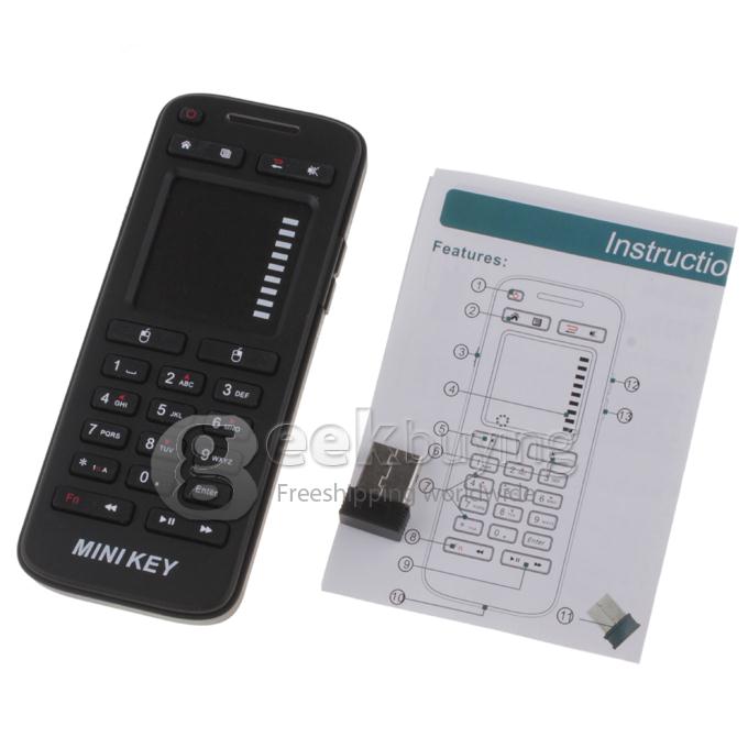 IR-100-RF 2.4G Wireless MINI Keyboard with Number and Touchpad Mouse - Black