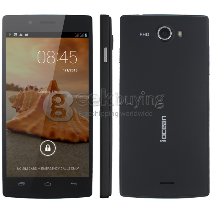 FHD 1080P iocean X7 Youth MTK6589 Quad Core 5.0 Inch IPS Screen Android 4.2 OS 1GB RAM 4GB ROM 8.0MP Camera 3G GPS Black with Free Protector