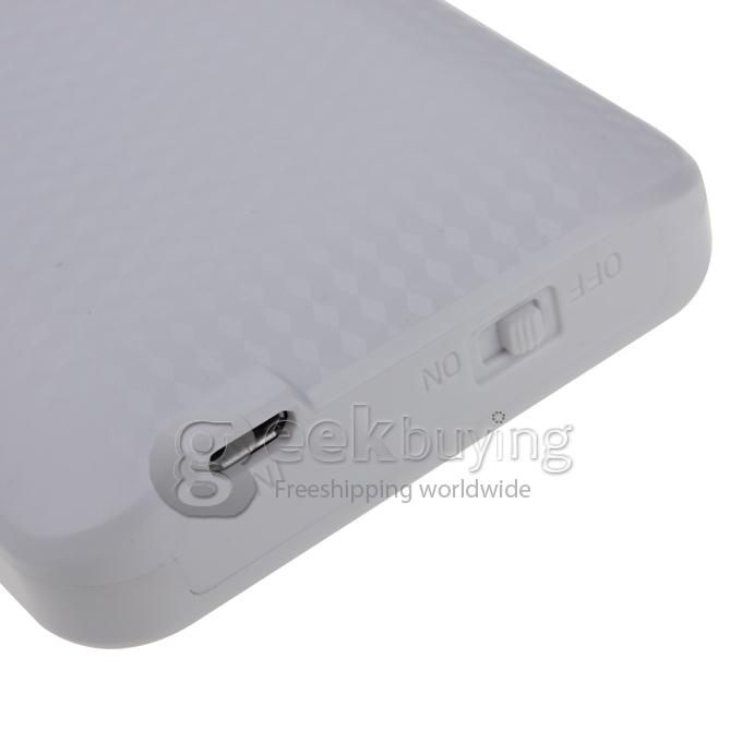 3800mAh External Power Bank Backup Battery Charger Stand Case for HTC One M7 - White 
