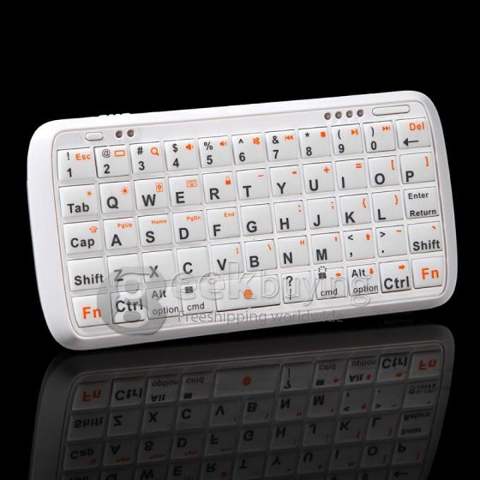 5000mAh Power Bank Charger with Mini Bluetooth Wireless Keyboard for iPad iPhone Tablet - White