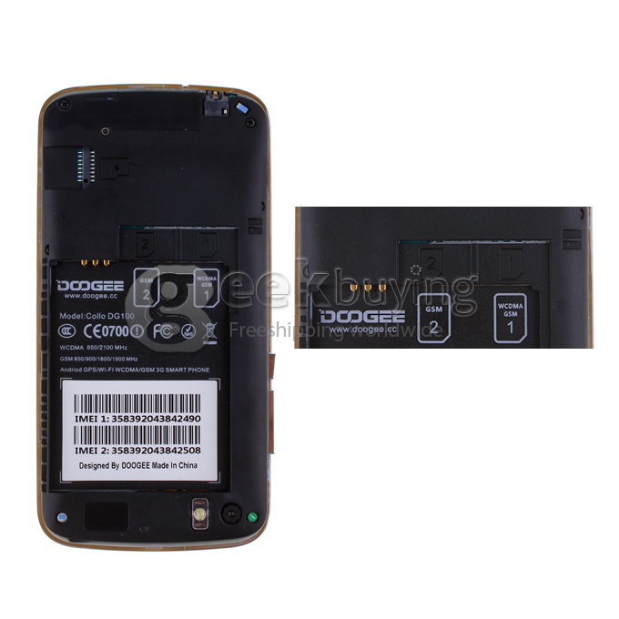 Doogee DG100 4.0inch WVGA Capacitive Screen MTK6572W Dual Core Smartphone 4GB ROM 5.0MP Camera Android 4.2 OS 3G/GPS-Green