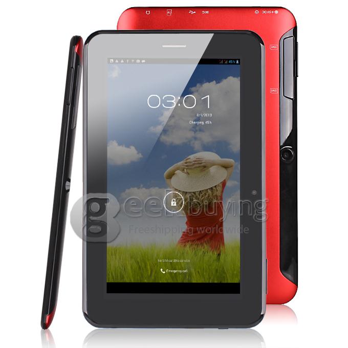 GB97 MTK8377 1.2GHz 7 inch Tablet PC Android 4.1 Dual Core Capacitive Touch Screen 1024*600 1G/8G - Red