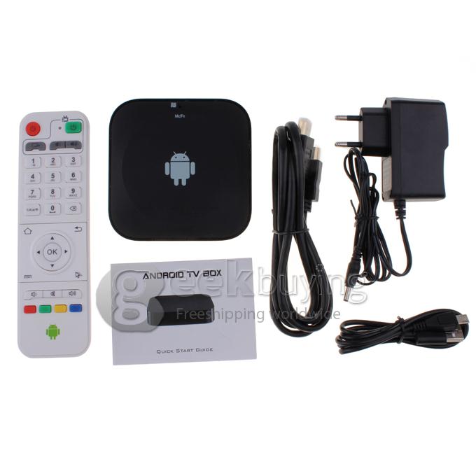 CX-921 Rockchip Quad Core Android 4.2.2 OS RK3188T Cortex A9 1.4 GHz Mini TV BOX 2G/8G AV Output Built-in MIC Black