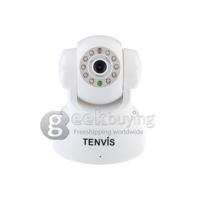 Tenvis JPT3815W Wireless IP Camera with 300K Pixels 10 IR LEDs Two-Way Audio Night Vision Motion Detection - White