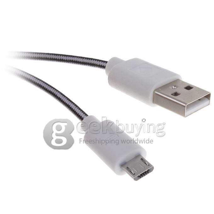 New Rope Charging Sync Date Micro Cable for Samsung Galaxy S3 SIII S4 SIV i9300 i9500 - Black