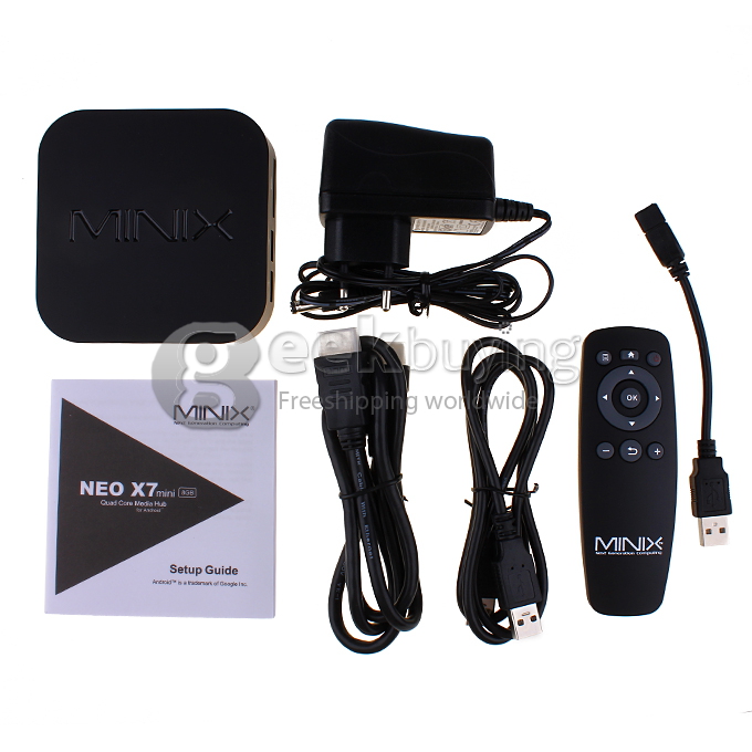 MINIX NEO X7 MINI NEO X7 MINI RK3188 Quad Core Android 4.2.2 1.6GHz Mini TV BOX 2GB/8GB BT WIFI RJ45 with IR Remote Control Special for LD