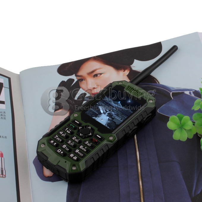CUBOT DT99 2.2 Inch Waterproof Dustproof Shockproof Dual SIM Card Interphone with Bluetooth FM Camera-Green