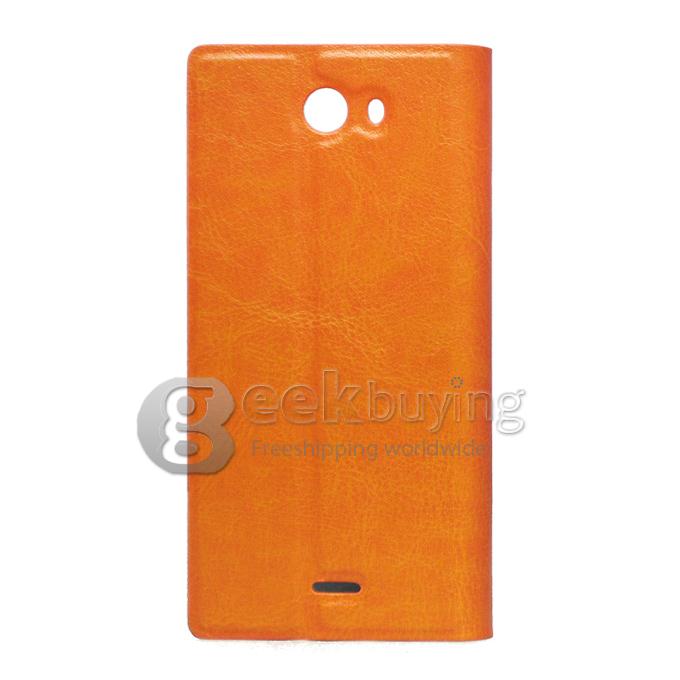 Flip PU Leather Cover Case for iocean X7 5 inch Smart Phone - Orange