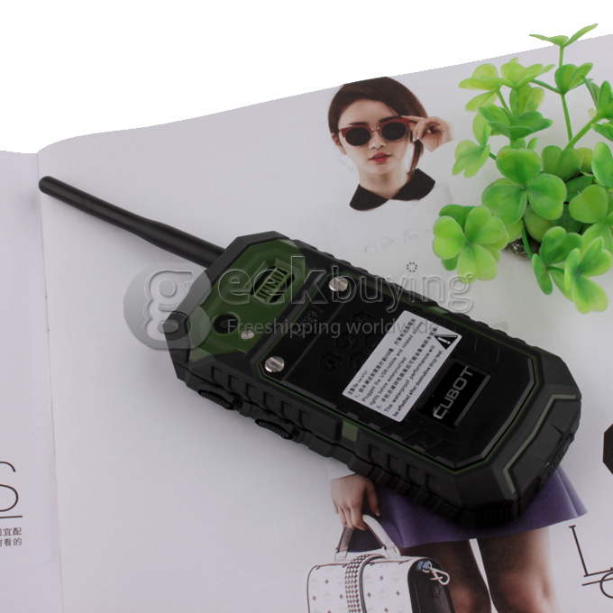 CUBOT DT99 2.2 Inch Waterproof Dustproof Shockproof Dual SIM Card Interphone with Bluetooth FM Camera-Green