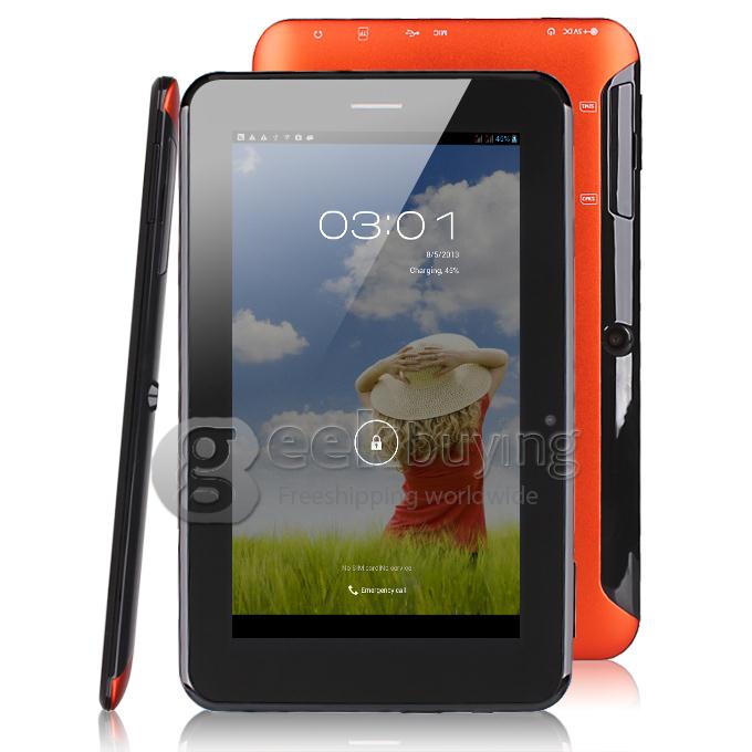 GB97 MTK8377 1.2GHz 7 inch Tablet PC Android 4.1 Dual Core Capacitive Touch Screen 1024*600 1G/8G - Orange