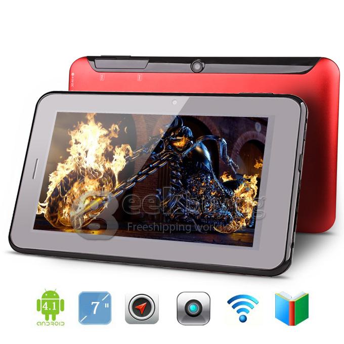 GB97 MTK8377 1.2GHz 7 inch Tablet PC Android 4.1 Dual Core Capacitive Touch Screen 1024*600 1G/8G - Red