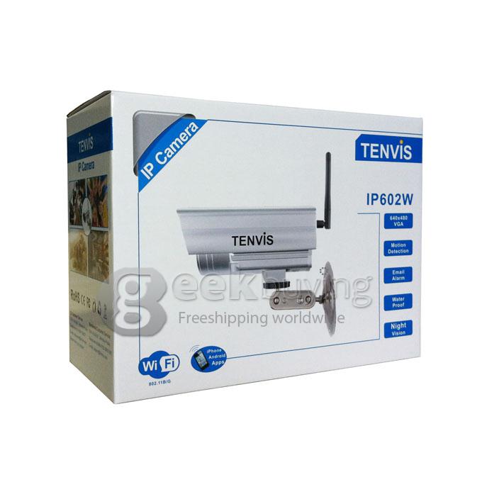 TENVIS IP602W 640x480 Wireless Outdoor Remote Surveillance Cameras W/ 30-IR LED Night Vision - Silver