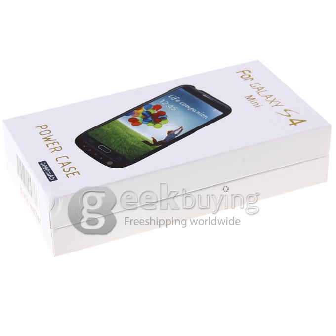 3000mAh Backup Battery Charger with Flip Case for Samsung Galaxy S4 Mini - Black