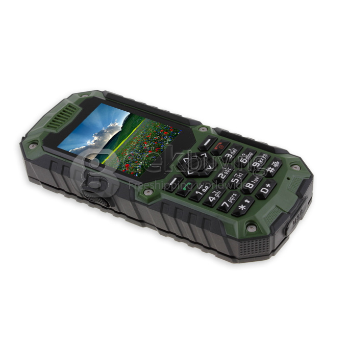CUBOT DT99 2.2 Inch Waterproof Dustproof Shockproof Dual SIM Card Interphone with Bluetooth FM Camera-Green