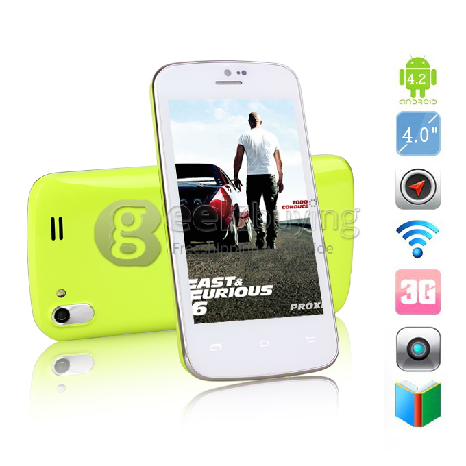 Doogee DG100 4.0inch WVGA Capacitive Screen MTK6572W Dual Core Smartphone 4GB ROM 5.0MP Camera Android 4.2 OS 3G/GPS-Green