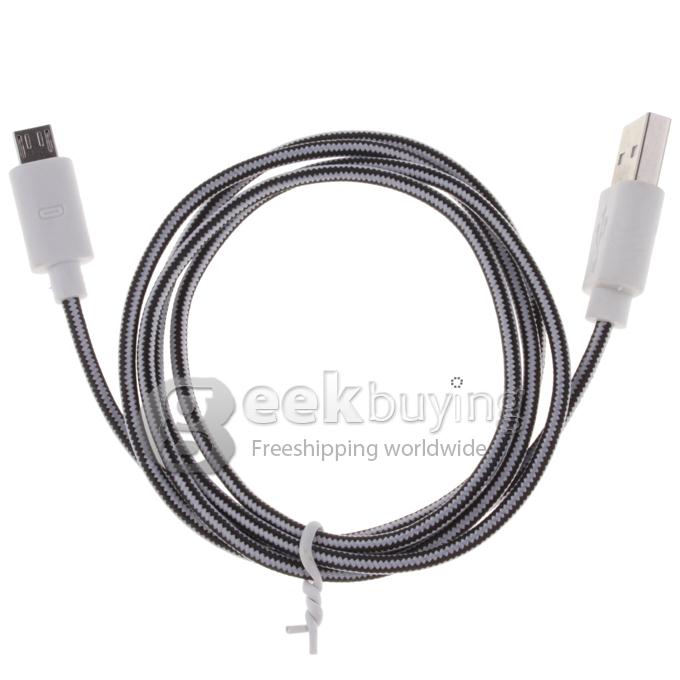 New Rope Charging Sync Date Micro Cable for Samsung Galaxy S3 SIII S4 SIV i9300 i9500 - Black