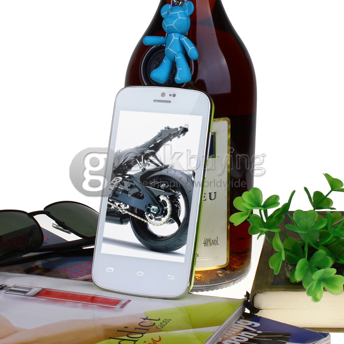 Doogee DG100 4.0inch WVGA Capacitive Screen MTK6572W Dual Core Smartphone 4GB ROM 5.0MP Camera Android 4.2 OS 3G/GPS-Green