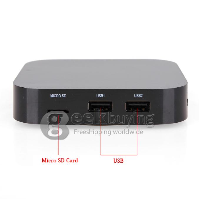 CX-921 Rockchip Quad Core Android 4.2.2 OS RK3188T Cortex A9 1.4 GHz Mini TV BOX 2G/8G AV Output Built-in MIC Black