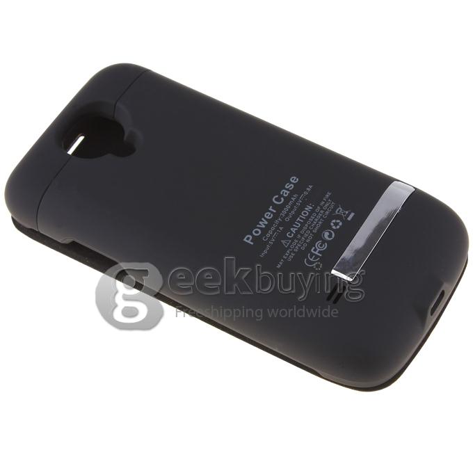 3000mAh Backup Battery Charger with Flip Case for Samsung Galaxy S4 Mini - Black