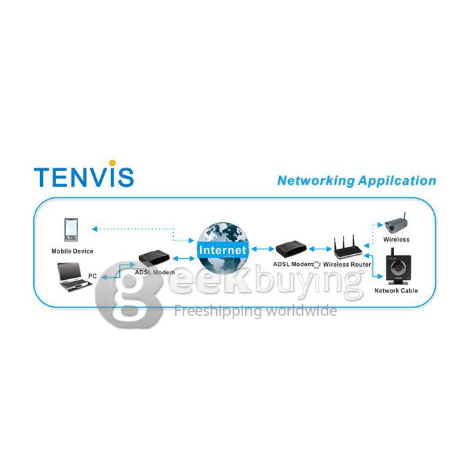 Tenvis Mini 319W 21IR LEDs Wireless Security IP Camera with Two-Way Audio, Night Vision, Motion Detection - Black